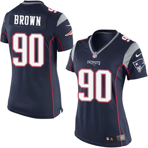 Nike Patriots #90 Malcom Brown Navy Blue Team Color Women's Stitched NFL New Elite Jersey